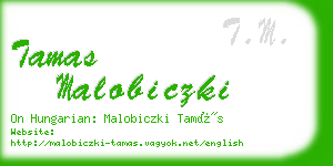 tamas malobiczki business card